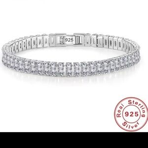 925 Sterling Silver Zircon Tennis Bracelet Elegant Minimal Wedding Jewelry